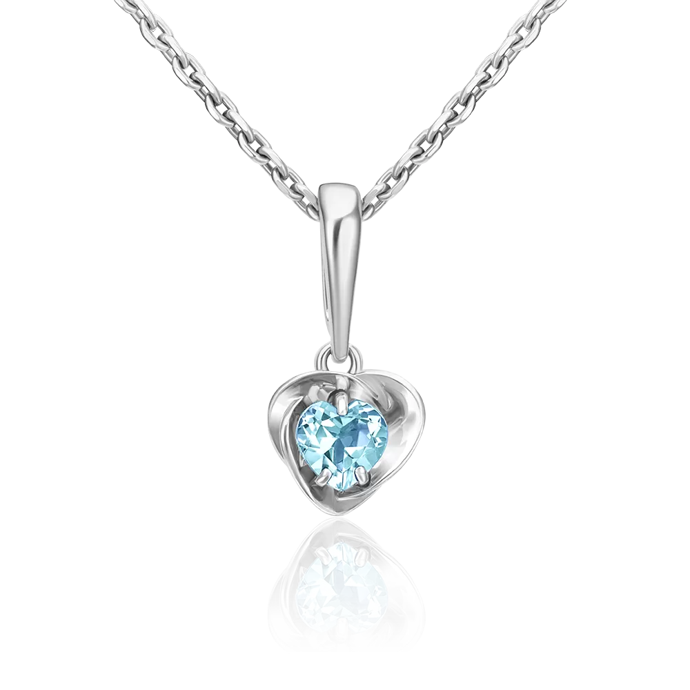 Подвеска «Сердце» из белого золота с топазом 03-3003-00-201-1120-57