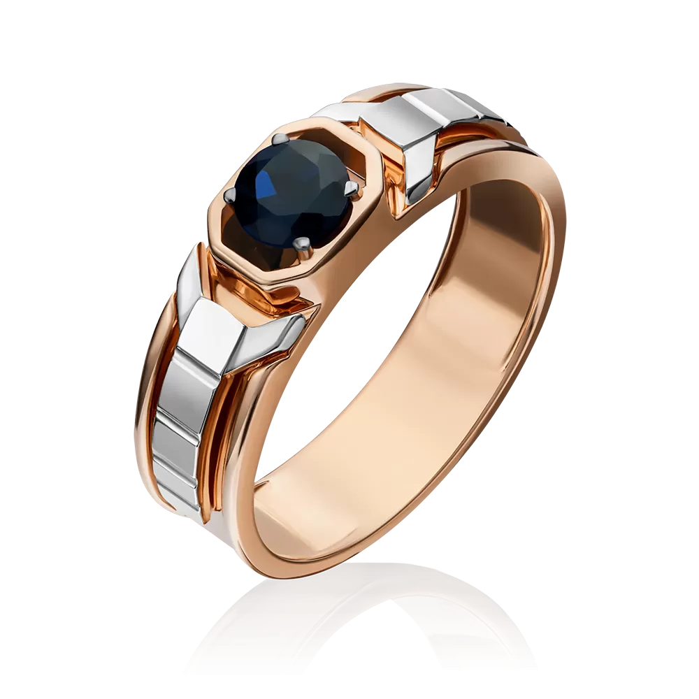 Печатка из комбинированного золота с сапфиром 01-5255-00-102-1111-30