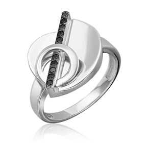 Кольцо из серебра c чёрными фианитами 01-5634-00-402-0200