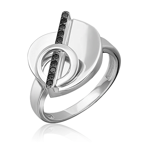 Кольцо из серебра c чёрными фианитами 01-5634-00-402-0200