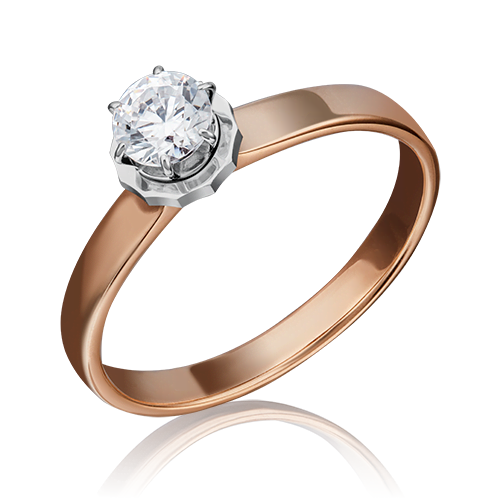 Помолвочное кольцо из комбинированного золота c фианитом 01-5234-00-501-1111-38