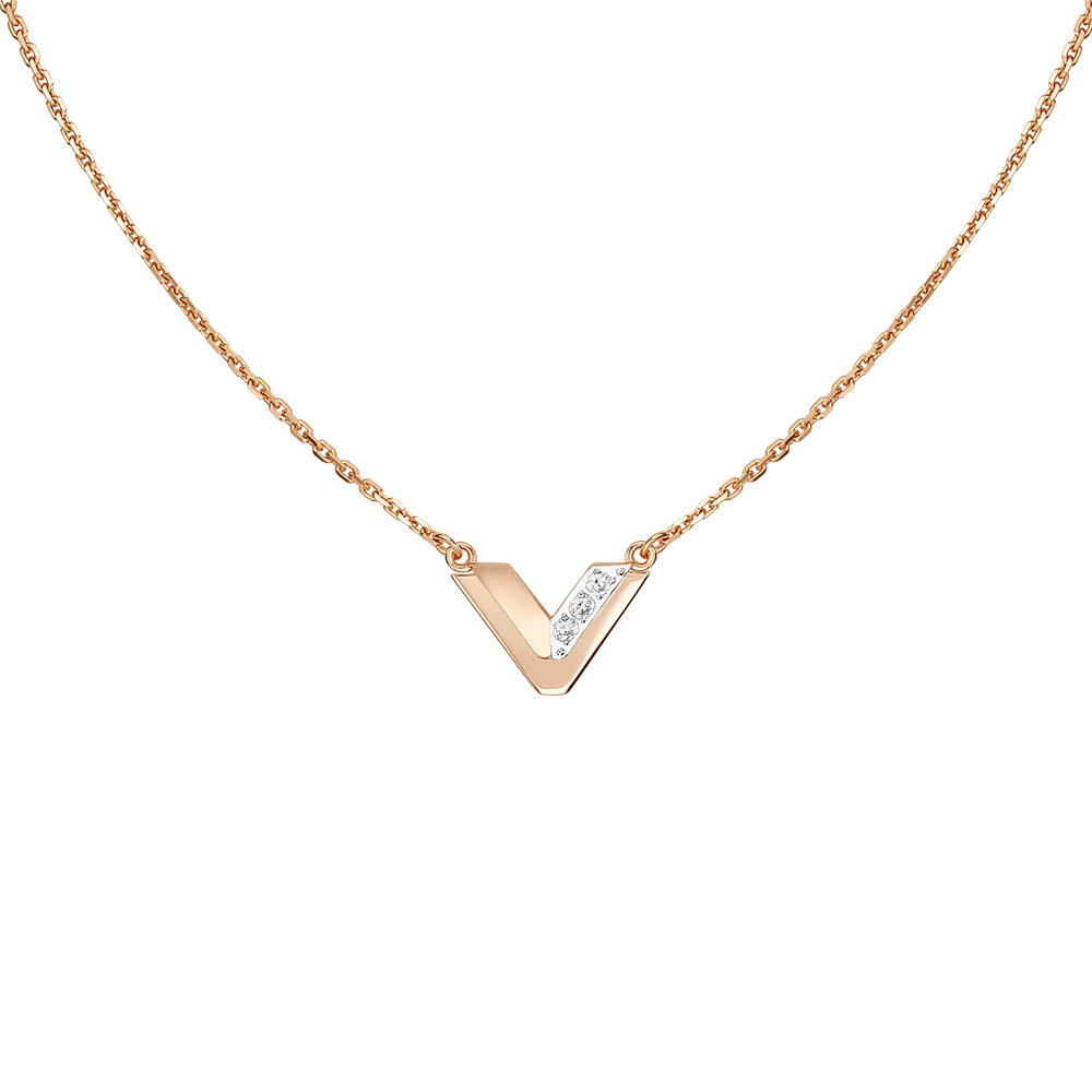 Колье из красного золота с фианитами 07-0260-00-401-1110