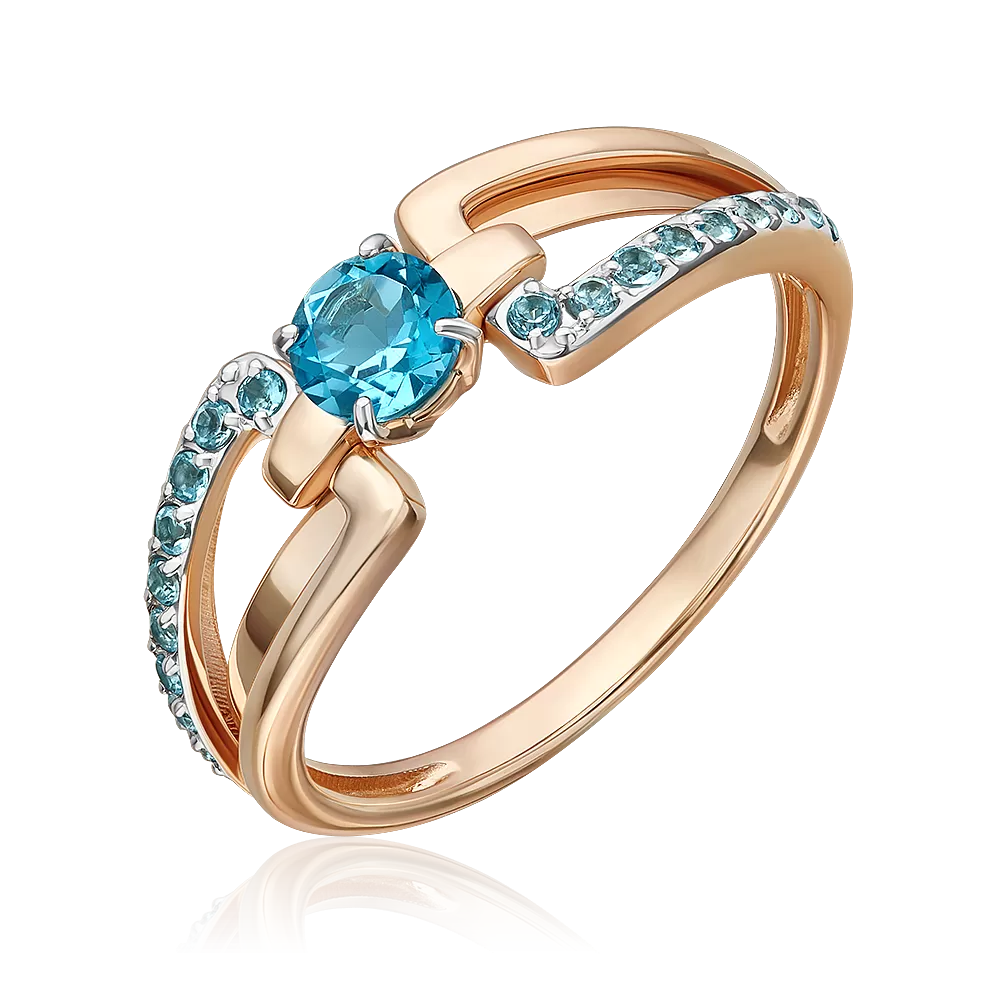 Кольцо из красного золота с топазами 01-5830-00-201-1110