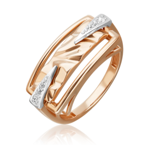 Кольцо «Впечатление» из комбинированного золота c натуральными топазами white 01-5656-00-201-1111