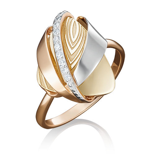 Кольцо из комбинированного золота с фианитами 01-5059-00-401-1140-48