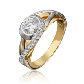 Кольцо из лимонного золота c фианитами 01-5420-00-501-1121-38