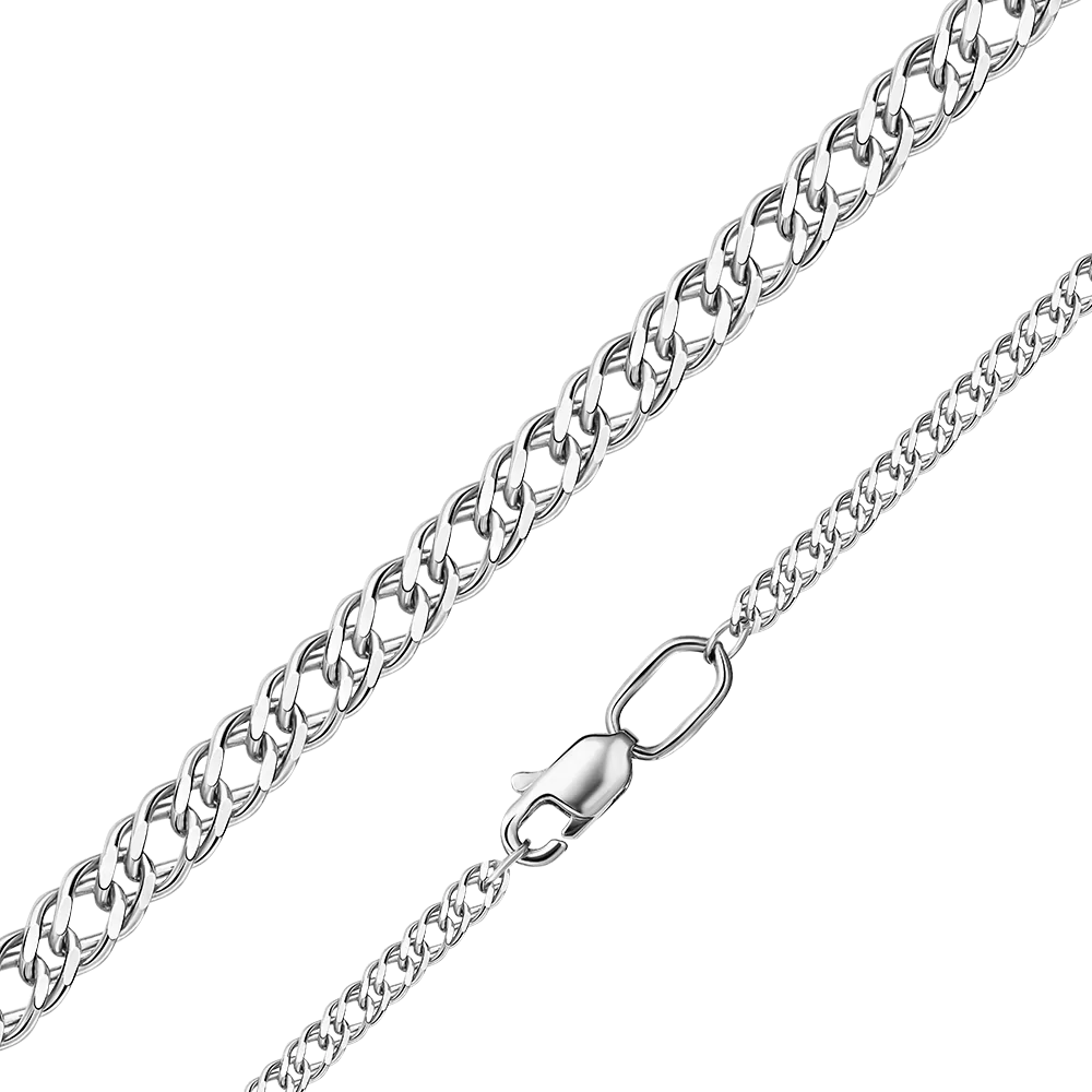 Цепь из белого золота с алмазной гранью (плетение «Двойной ромб») 21-0311-040-1120-17