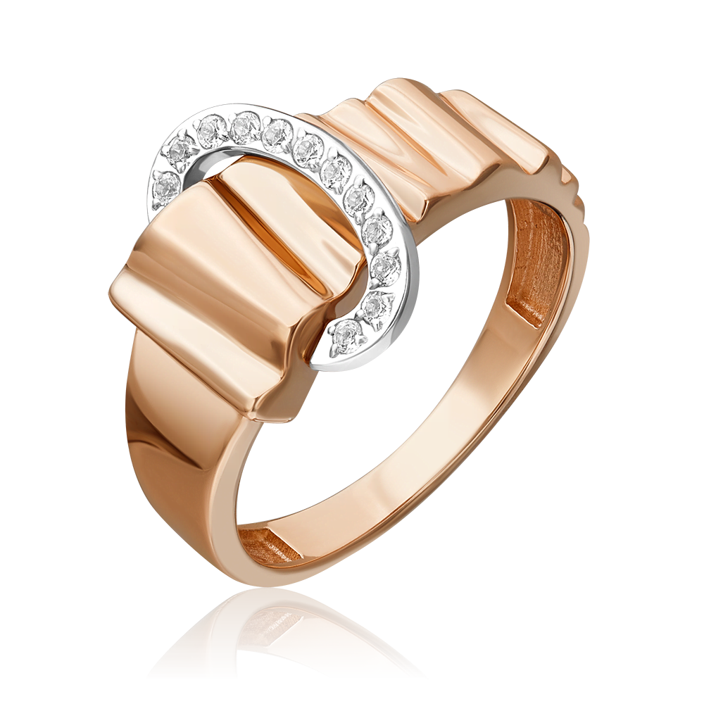 Кольцо «Очарование» из комбинированного золота c натуральными топазами white 01-5658-00-201-1111
