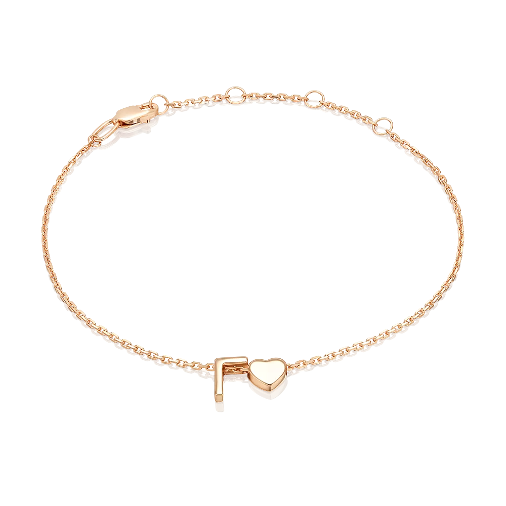 Браслет «Буква Г» из красного золота 05-0858-Г-000-1110