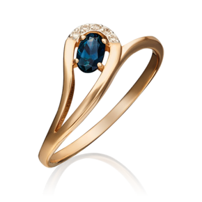 Кольцо из красного золота c сапфиром и бриллиантами 01-0662-00-105-1110-30