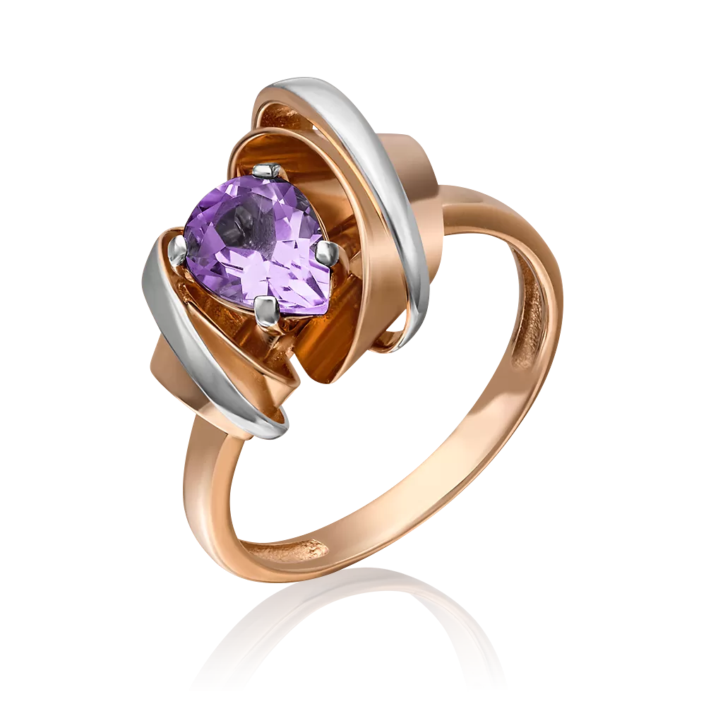 Кольцо из красного золота с аметистом 01-5290-00-203-1110-57