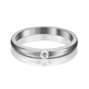 Обручальное кольцо из белого золота c бриллиантом 01-1266-00-101-1120-30