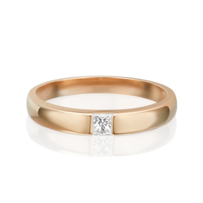 Обручальное кольцо из красного золота c бриллиантом 01-1271-00-101-1110-30