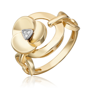 Кольцо из лимонного золота с бриллиантом 01-5609-00-101-1121