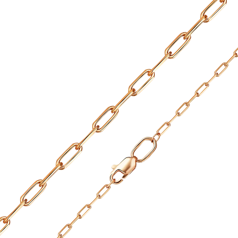 Цепь из красного золота с алмазной гранью (плетение «Якорное удлинённое») 21-4103-040-1110-17