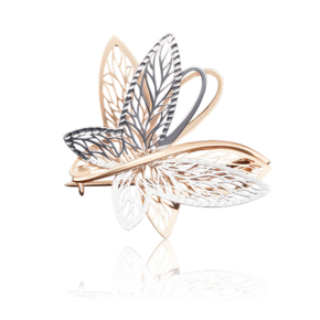 Брошь «Бабочка» из комбинированного золота 04-0137-00-000-1111-48