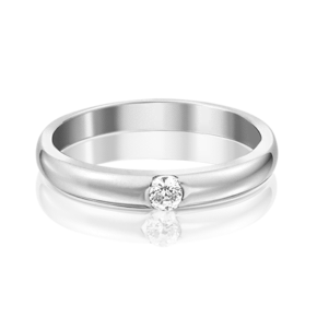 Обручальное кольцо из белого золота с фианитом 01-3150-00-401-1120-03