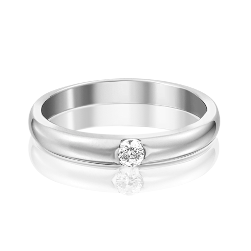 Обручальное кольцо из белого золота с фианитом 01-3150-00-401-1120-03