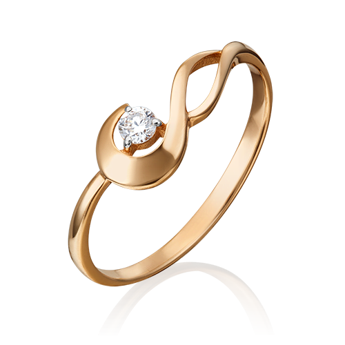Кольцо из красного золота с бриллиантом 01-0817-00-101-1110-30