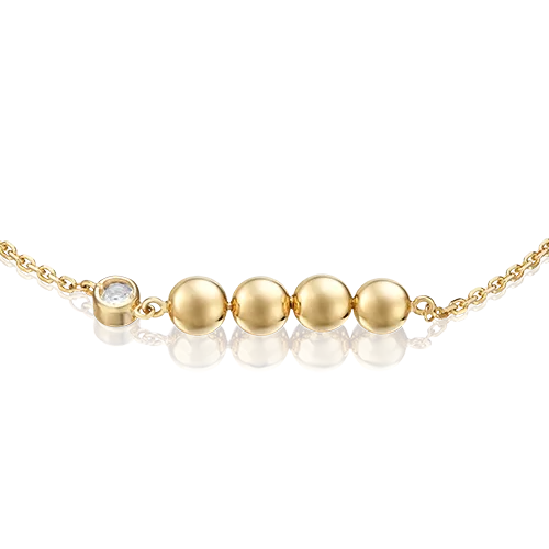 Браслет «Дуэт форм» из лимонного золота с натуральным топазом white 05-0700-00-201-1130