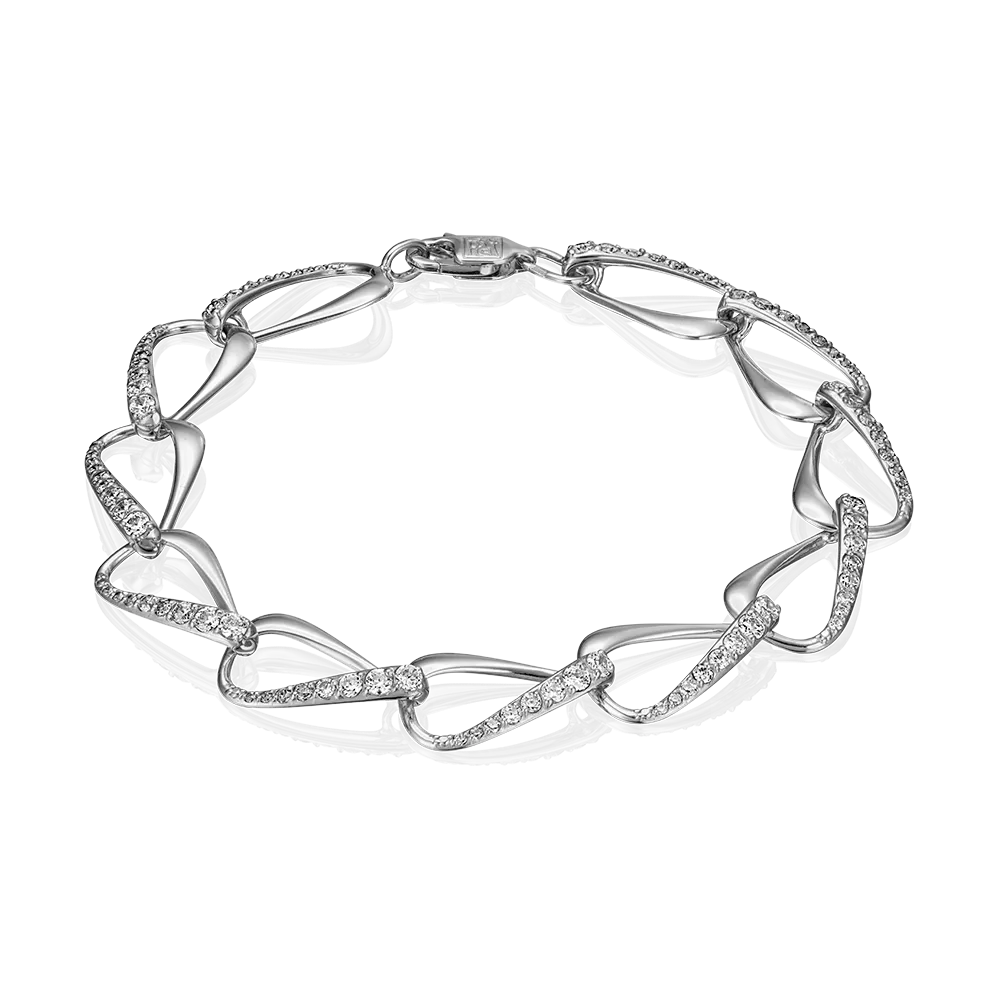 Браслет из белого золота с фианитами 05-0388-00-401-1120-24