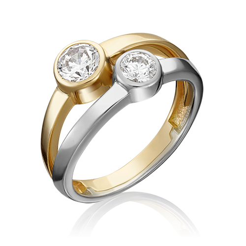 Кольцо из комбинированного золота с фианитами 01-5339-00-501-1121-38