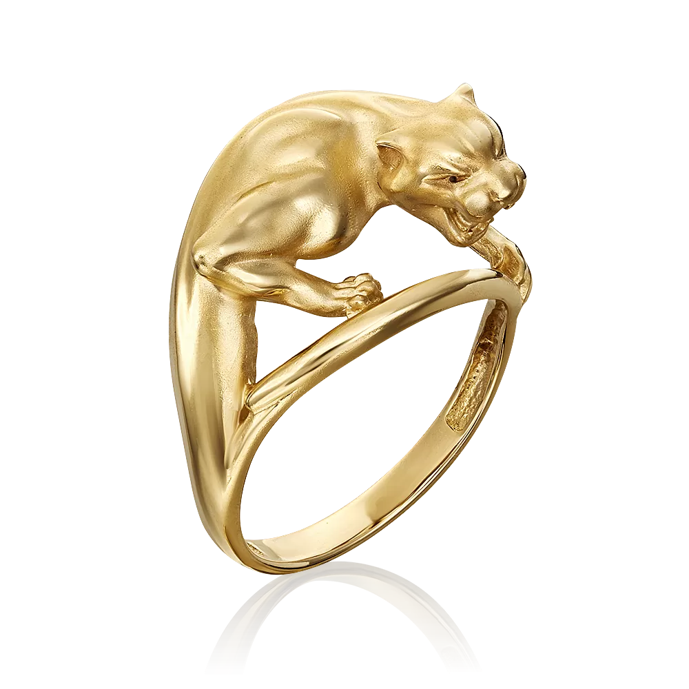 Кольцо «Пантера» из лимонного золота 01-5351-00-000-1130
