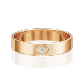 Обручальное кольцо из красного золота c бриллиантом 01-1182-00-101-1110-30