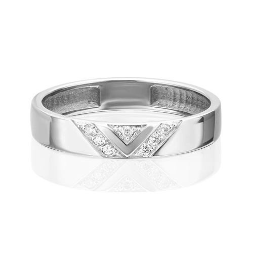 Обручальное кольцо из платины с бриллиантом 01-1618-00-101-2100-30