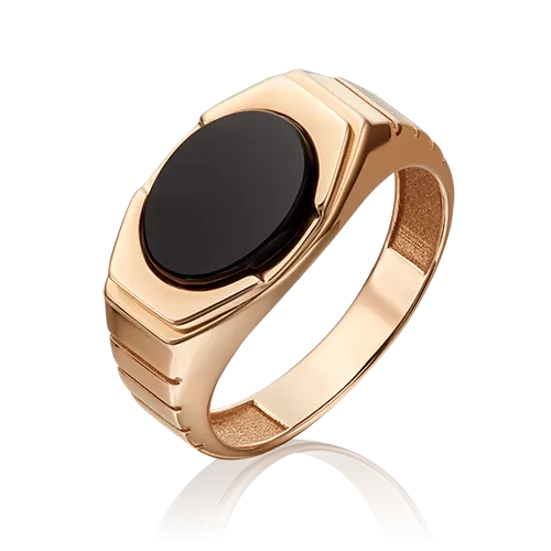 Печатка из красного золота с ониксом 01-5325-00-281-1110-46