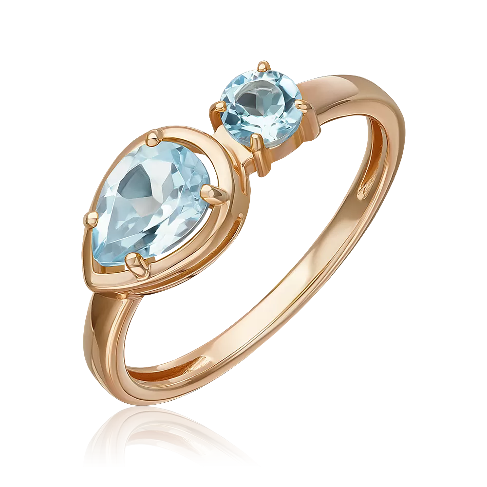 Кольцо из красного золота с топазами 01-5826-00-201-1110