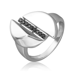 Кольцо из серебра c чёрными фианитами 01-5647-00-402-0200