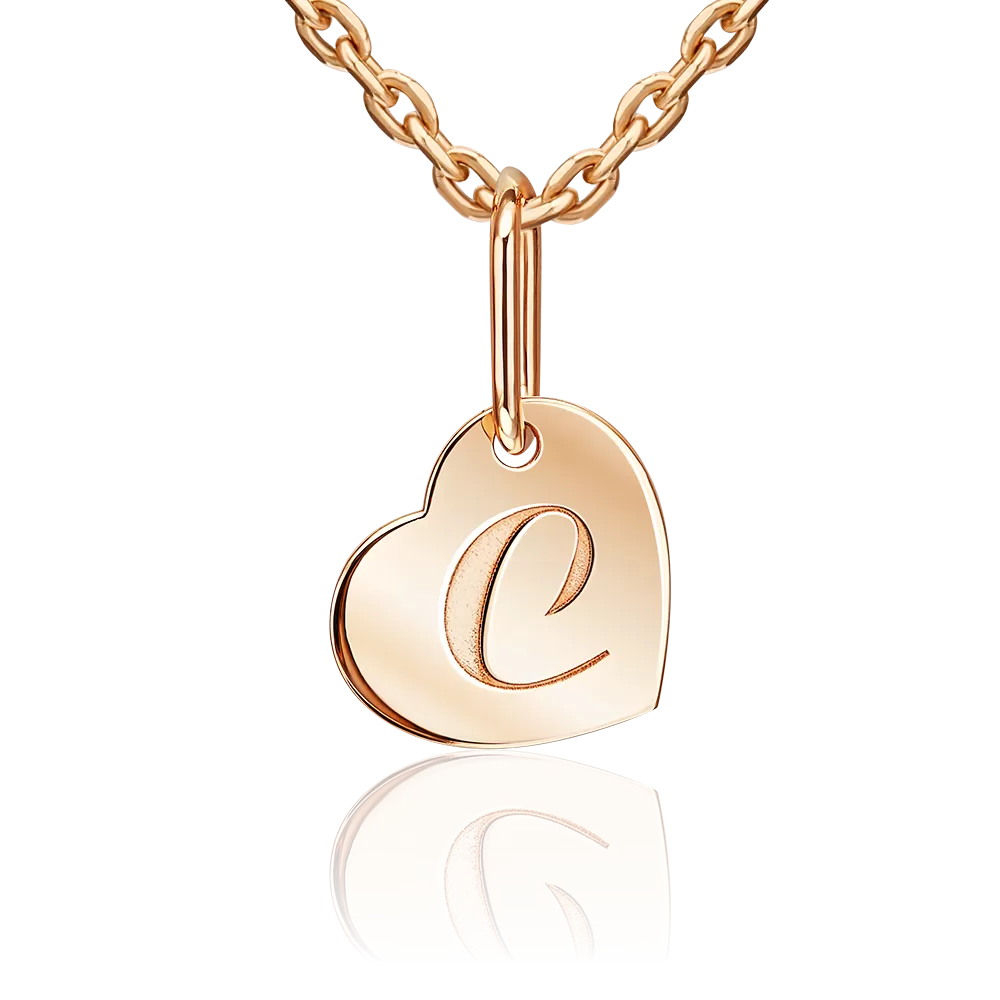 Подвеска «Буква С» из красного золота 03-3658-С-000-1110