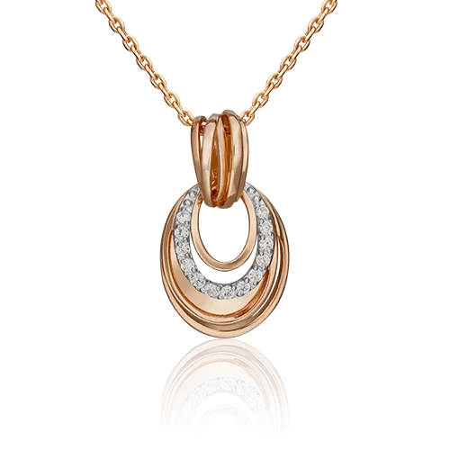 Подвеска из красного золота с фианитами 03-3165-00-401-1110-23