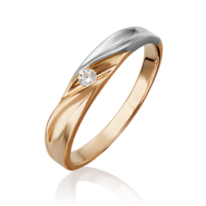 Помолвочное кольцо из комбинированного золота c фианитом 01-4702-00-501-1111-38
