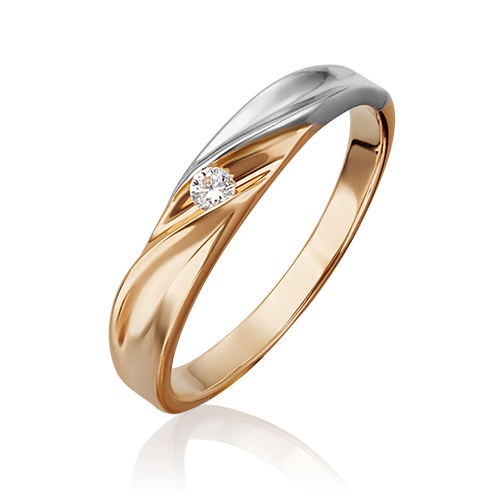 Помолвочное кольцо из комбинированного золота с фианитом 01-4702-00-501-1111-38