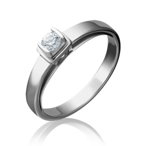 Помолвочное кольцо из белого золота c фианитом 01-5171-00-501-1120-38
