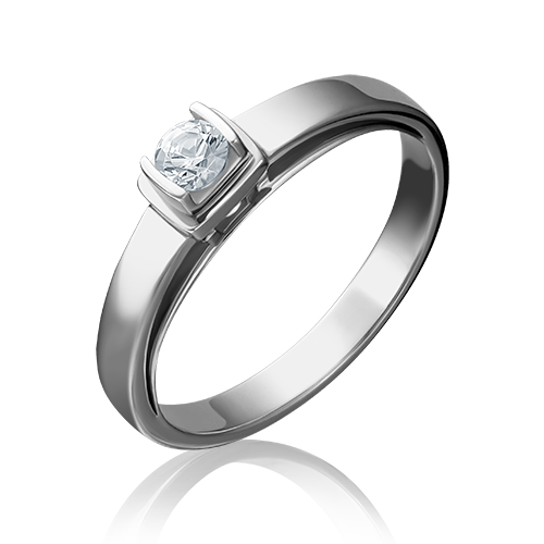 Помолвочное кольцо из белого золота с фианитом 01-5171-00-501-1120-38