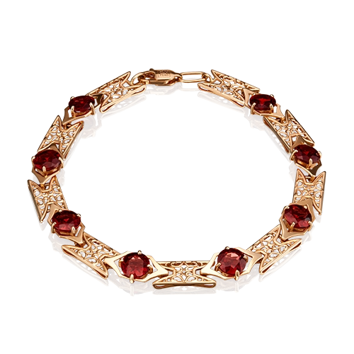 Браслет из красного золота с гранатами 05-0530-00-204-1110-46