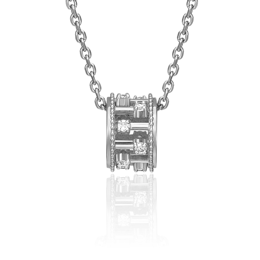 Подвеска-бегунок из белого золота с фианитами 03-3066-00-401-1120-65