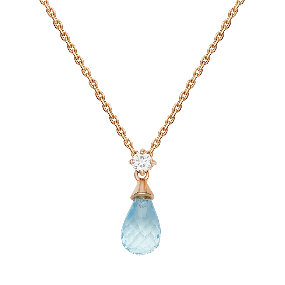 Колье из красного золота с топазом и фианитом 07-0126-00-207-1110-46