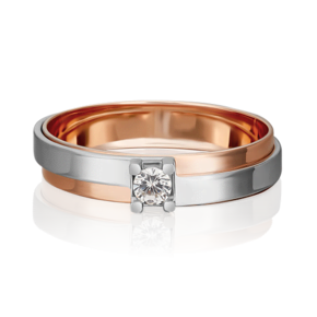Помолвочное кольцо из комбинированного золота c фианитом 01-5443-00-401-1111-03