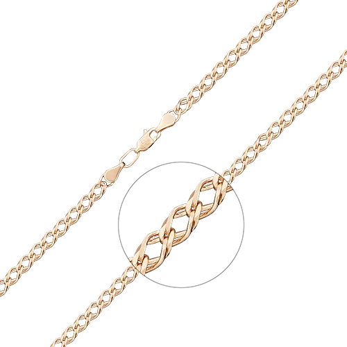 Браслет из красного золота с алмазной гранью (плетение «Двойной ромб») 22-0303-080-1110-17