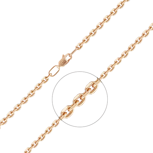 Браслет из красного золота с алмазной гранью (плетение «Якорное») 22-0803-100-1110-17