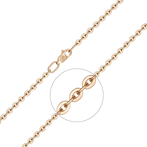 Браслет из красного золота (плетение «Якорное бриллиантовое») 22-1604-100-1110-17