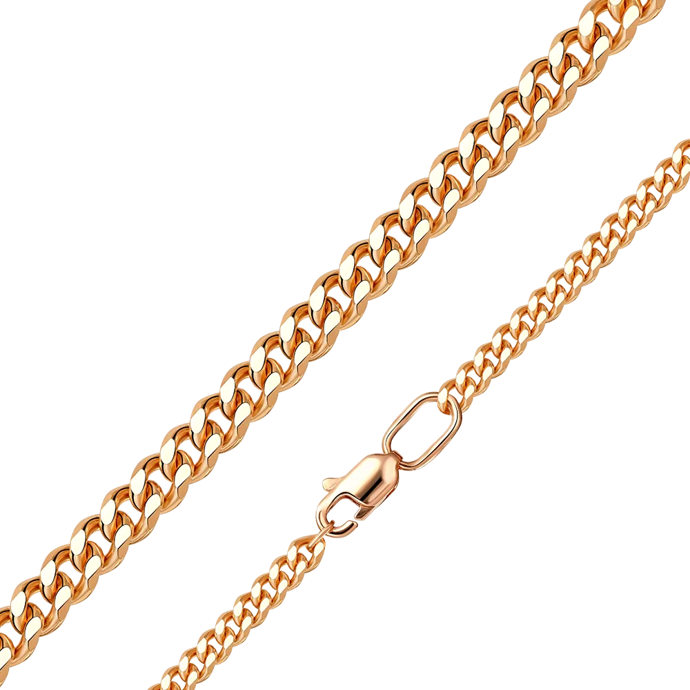 Цепь из красного золота с алмазной гранью (плетение «Панцирное») 21-0103-100-1110-17