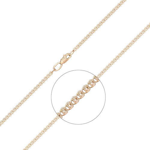 Цепь из красного золота с алмазной гранью (плетение «Лав») 21-0403-030-1110-17