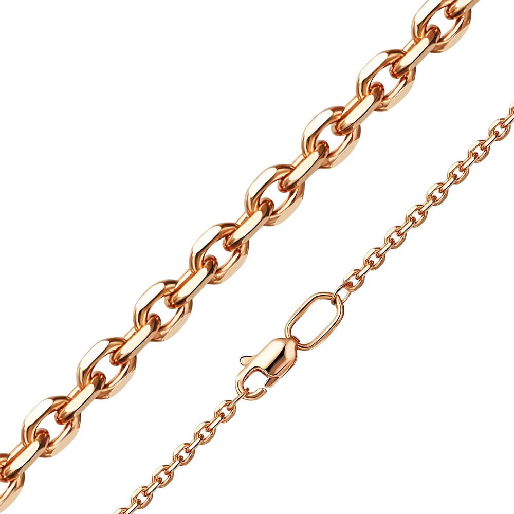 Цепь из красного золота с алмазной гранью (плетение «Якорное») 21-0803-050-1110-17