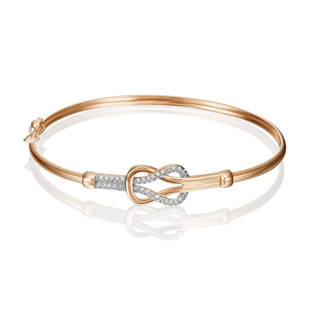 Браслет жесткий из красного золота с фианитами 05-0399-00-401-1110-24