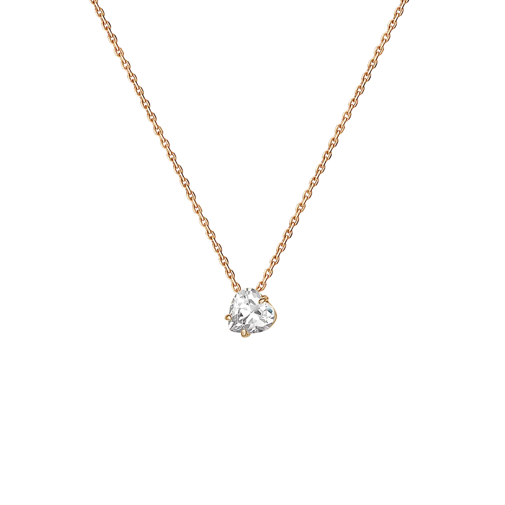 Колье из красного золота с фианитом 07-0132-00-401-1110-03